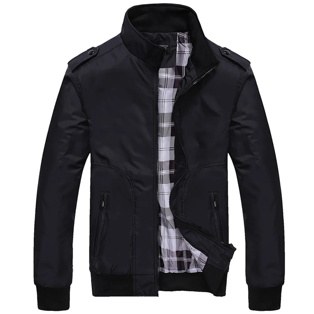2018 Fashion Spring Men's Jackets Solid Coats Male Casual Stand Collar Jacket Outerdoor Overcoat M-XXXXL JK18030