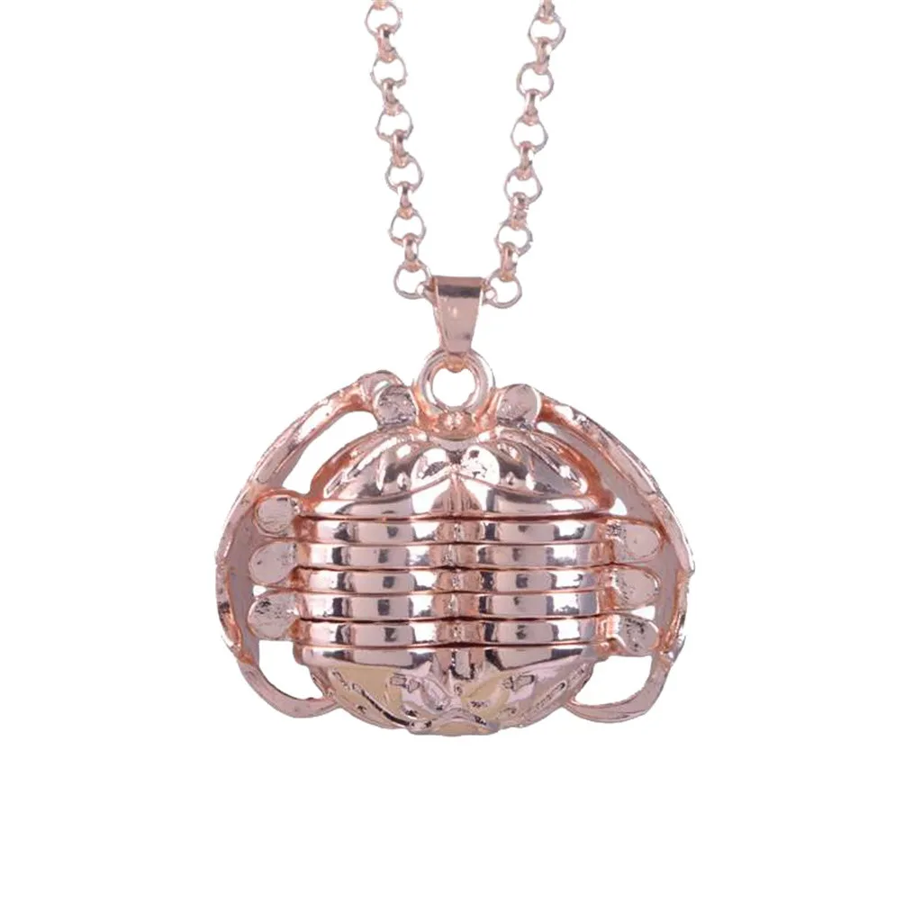 Хит, Женский медальон в форме сердца, 5 фото, ожерелье, серебряный шар, Крыло ангела, элегантный ретро кулон, памятные подарки, 16X1,7 см