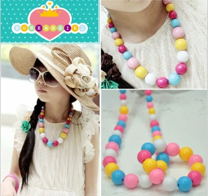 New Arrival Fashion Children Jewelry Set Color Acrylic Beads Necklace Bracelet for Girl Gift | Украшения и аксессуары