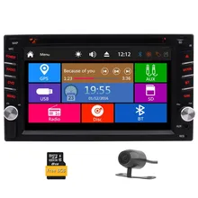 Car Rear View Camera + Double Din 6.2″ In Dash Stereo Car Receiver Audio Video Player Bluetooth FM/AM/RDS Radio DVD/TF/Subwoofer