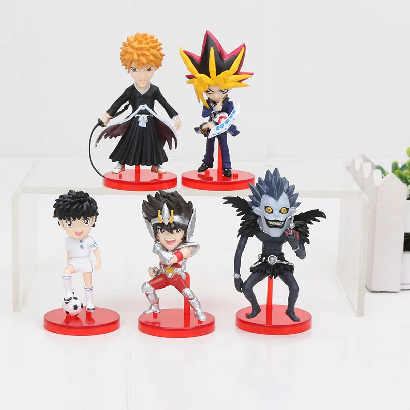 

5Pcs/set Janpanese Anime BLEACH Kurosaki Ichigo Yu Gi Oh Yugi Muto Ryuuku Captain Ozora Tsubasa PVC Action Figure