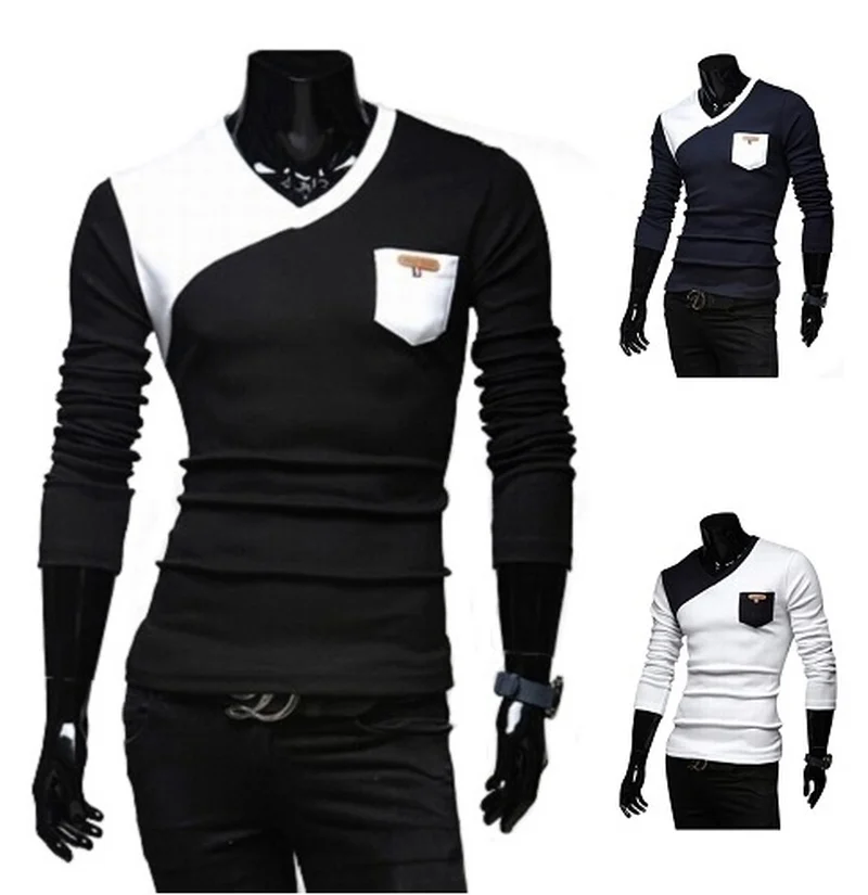 

Zogaa 2019 Spring Autumn Men's Long Sleeve T-Shirts Cotton Casual Patchwork Male T-Shirt Hip Hop Streetwear Tops Male T-Shirt