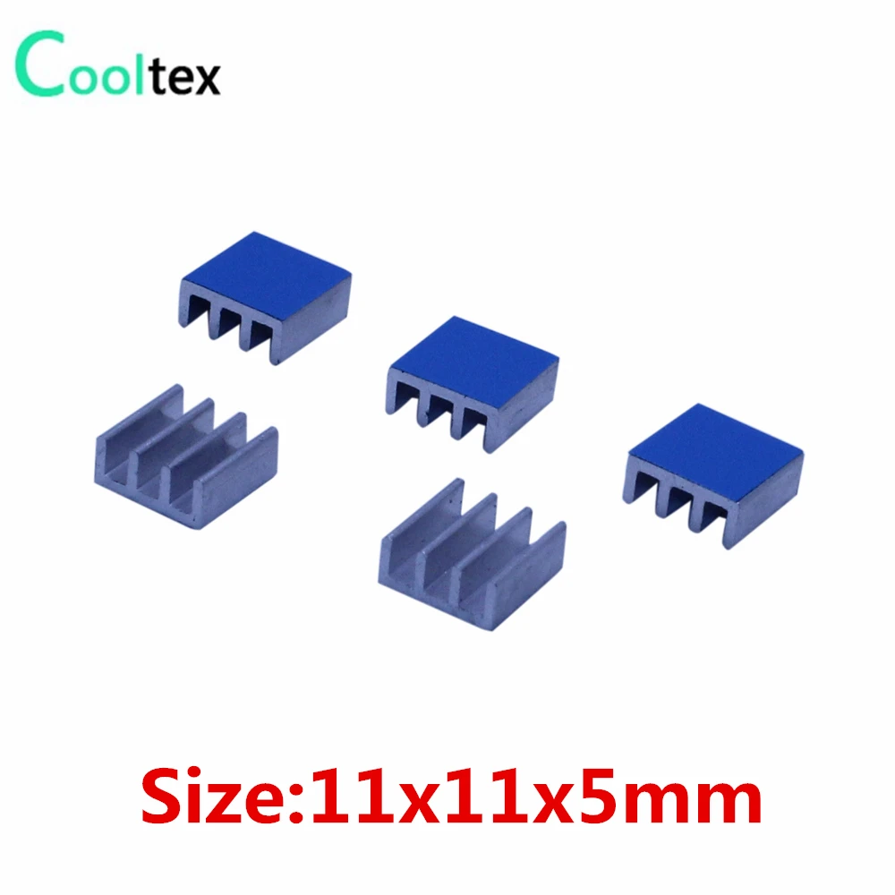 50 шт. 11x11x5 мм Алюминий радиатора охлаждения Cooler для электронных микросхема Оперативная память LED С Термальность проводящий Клейкие ленты