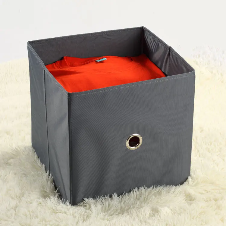 Gray Foldable Storage Box For Clothes Underwear Storage Box Polyester Fabric Drawer Organizer