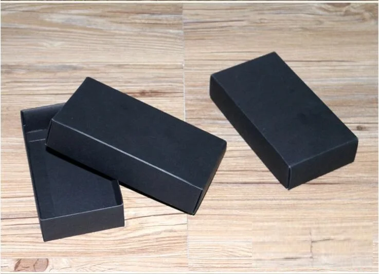 10pcs Kraft black white gift packaging box blank carton paper gift Cardboard box with lid High Quality Paper Boxes - Цвет: Black