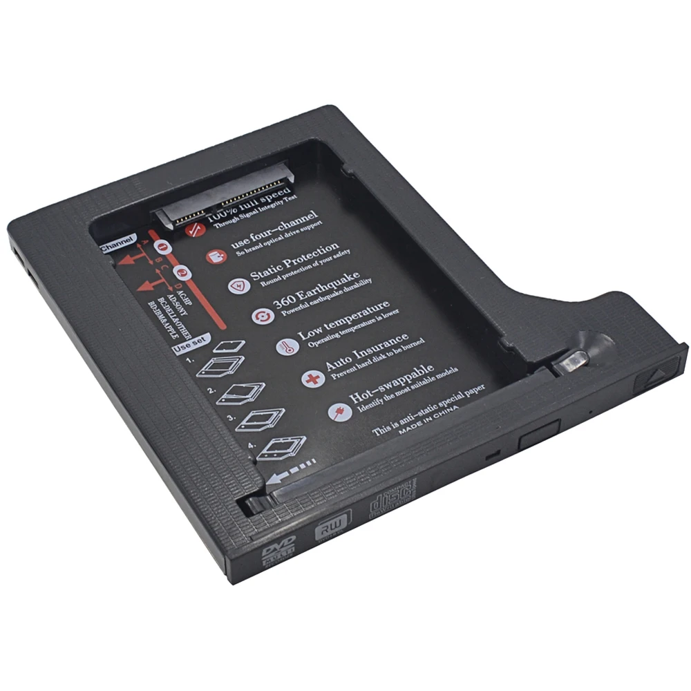 2nd HDD Caddy 9,5 мм SATA на SATA 3,0 для 2," SSD жесткий диск корпус+ двойной светодиодный для ноутбука cd-rom DVD-ROM