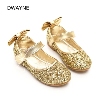 

Princess Girls Wedding Party Shoes Children Leather Shoes Girls Sandals Sequins Bow Shoes Girls Casual Summer Kids Sandals Gold
