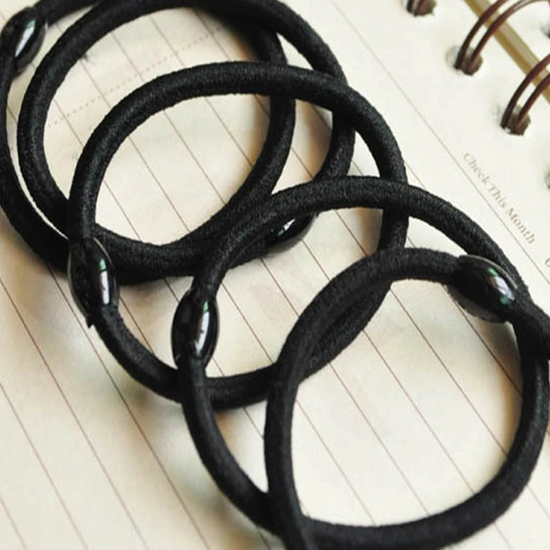 

50Pcs Hair Styling Black Elastic Hair Holders Fashion Hair Accessories Rubber Bands Hair Tie Gum Scrunchie Girls Headbands