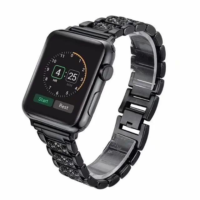 Для Apple Watch 4 запястье браслет Роскошные С кристалалми и стразами iWatch Группа ремешок Замена для Apple Watch Series 1 2 3 38- 42 мм