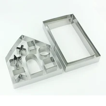 10 шт./компл. Рождество печенья пряничный домик пресс-форм 3D бисквитная формочка Fondant(сахарная) Торт украшения выпечки Инструменты