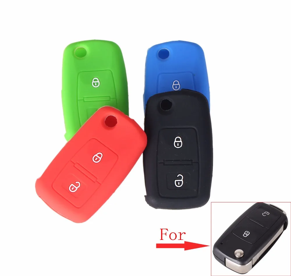 

KEYYOU New For Seat Altea 2 Buttons Silicone Key Fob Case Cover