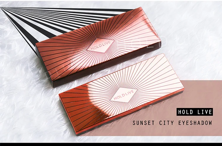 HOLD LIVE Sunset City Eyeshadow Palette 2018 Nude Shimmer Glitter Eye Shadow Pigmented Peach 12 Colors Eyes Makeup Shadow (2)