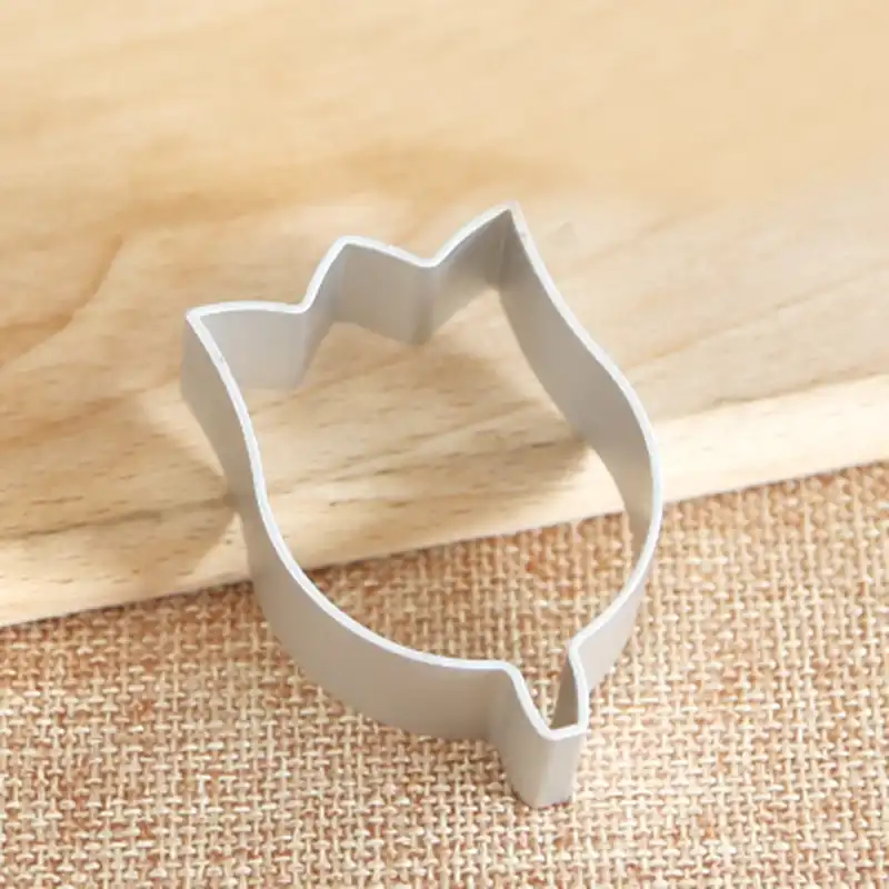 2 pçs forma de flor tulipa cortador de metal moldes de cozimento de biscoito decoração do bolo fondant ferramenta de bolo biscoito açúcar pastelaria artesanato ferramentas diy