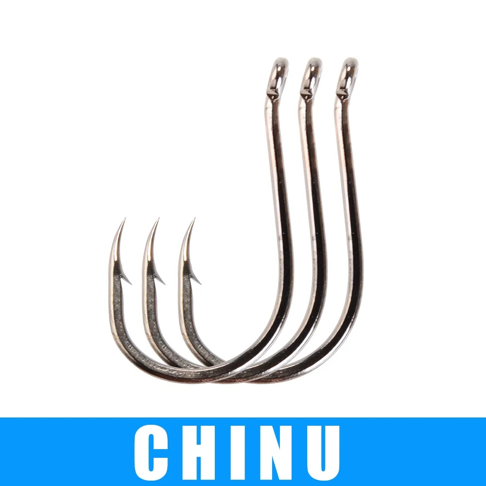 

FTK 5-30pcs/lot Carbon Steel CHINU Circle Carp Fishing Hook set 1/0-14# Freshwater Barbed Ringed Single Carp Hook Japan Fishhook
