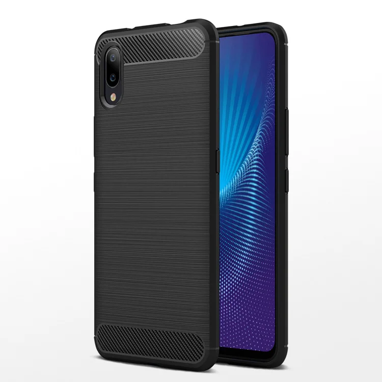 Чехол для Vivo Nex S противоударный мягкий чехол из углеродного волокна Screen FingerPrint