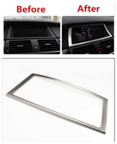 

1pcs Steel Inner Dashboard Navigation Frame Cover Trim  For BMW X5 E70 2009-2013 Car Trim