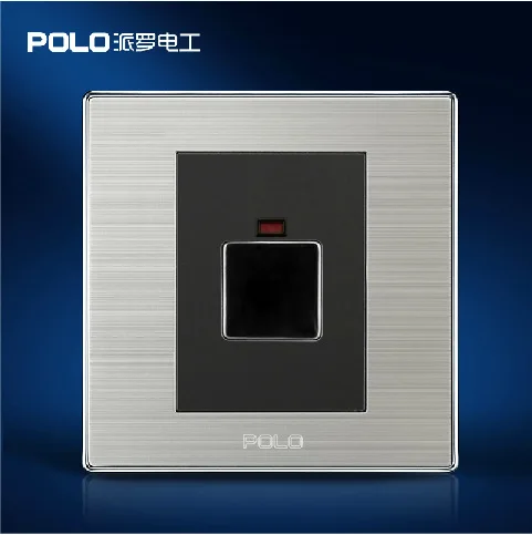 

Free Shipping, POLO Luxury Wall Light Switch Panel, Touch Delay Switch, Champagne/Black, Electric Socket, 10A, 110~250V, 220V