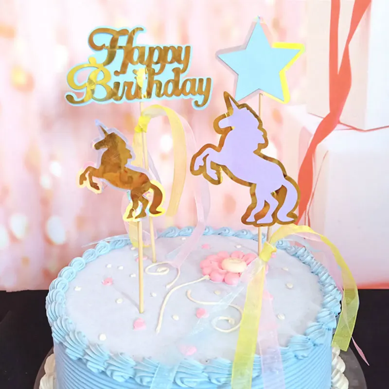 

Unicorn Cake Toppers Cupcake Wrappers Birthday Party Cake Decoration Baby Shower Unicorn Party Supplies