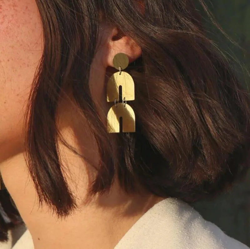 

Newest Exaggerated Arch Bridge Drop Earrings Long Tassel Hanging Dangle Earrings For Women Wedding Fringe Jewelry