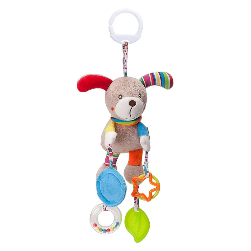 Детские игрушки, плюшевая коляска-погремушка, игрушка Kawaii, Мультяшные животные, подвесной колокольчик, погремушка, мягкие игрушки для новорожденных, обучающая игрушка, подарок - Цвет: Style 1 dog
