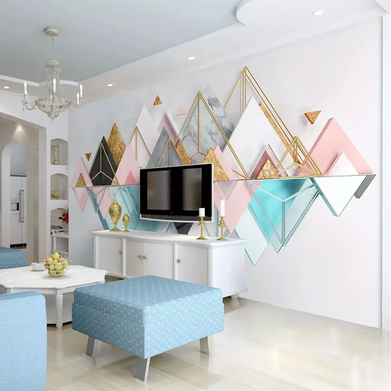 Фото обои 3D стерео геометрический узор фрески гостиная спальня кабинет современная абстрактная художественная настенная бумага для стен домашний декор