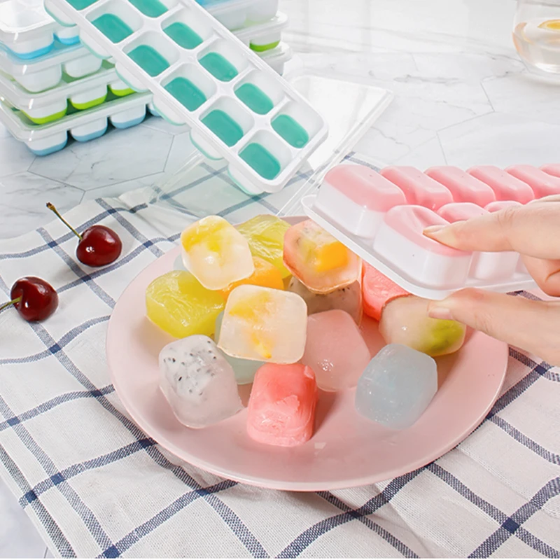

4PCS/lot Creativity Silicone And plastic Ice Cube Trays Ice Cube Mold Fruit Ice Cream Box Maker Bar Kitchen Accessories Tools