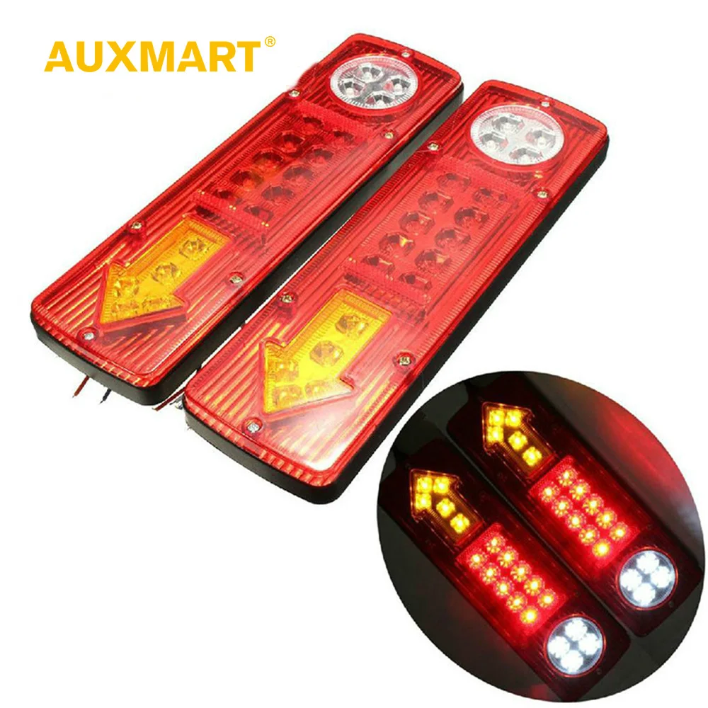 

Auxmart 2x Car Led Trailer Tail Light 12V Left & Right Earth Reverse Stop Indicator Light Waterproof For Trucks Utes Caravans