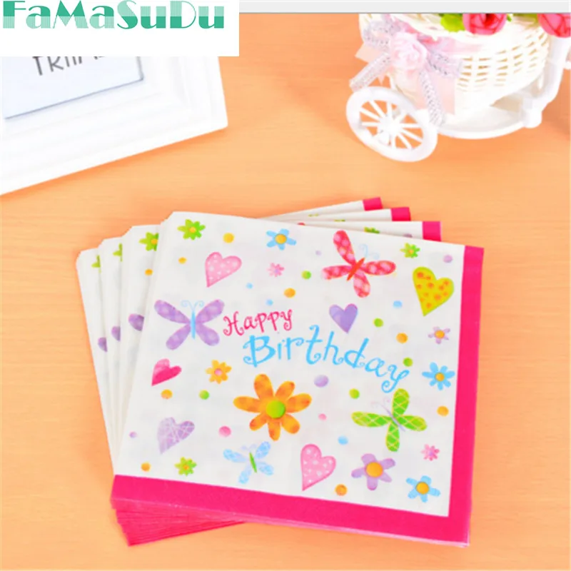 happy birthday napkins crown napkins for party disposable napkins 33cm