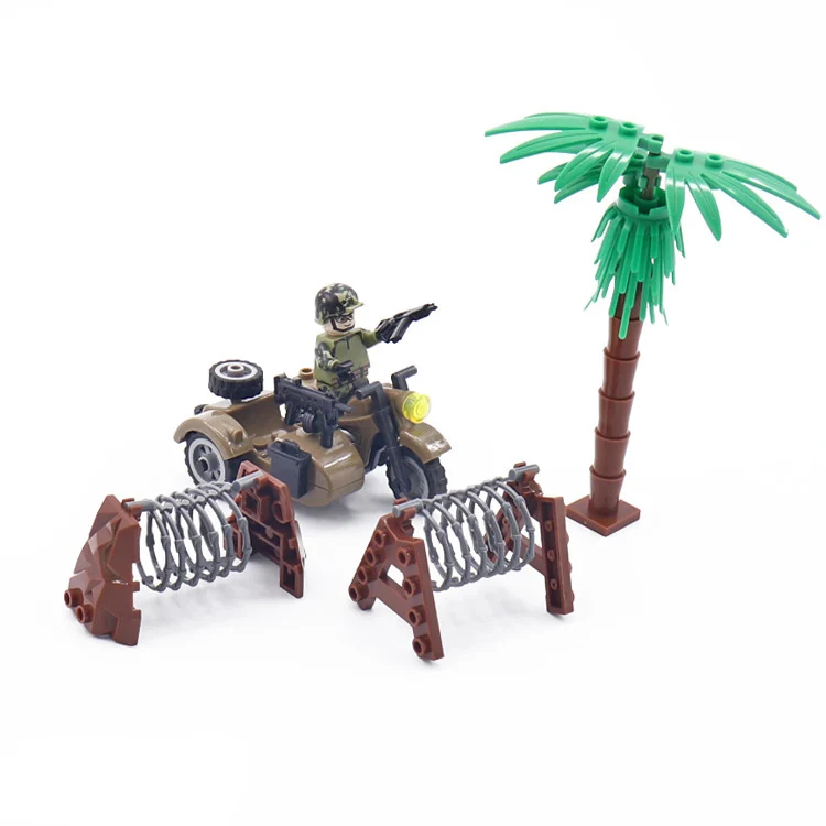 

Military Weapon Pack Fence MOC Barriar Building Blocks Mini Rail Fence SWAT City Police LegoINGlys Military MOC Toy For Children