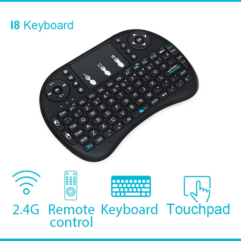 I8 Клавиатура 2 4 ГГц Sans Fil i8 Clavier Touchpad Fly Air Mouse Pour Android TV box игровой Мини ПК Английский