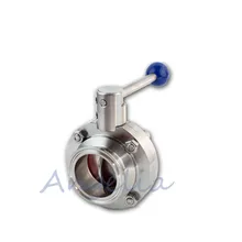 1-1/" санитарный клапан-бабочка Tri-Clamp силиконовый уплотнитель из нержавеющей стали 316