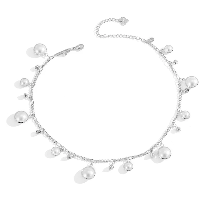

Hongye Girls Beaded Pearls Necklace Jewelry Stylish Silver/Gold Color Choker Necklace Collar Accessories Female Fashion Jewelry