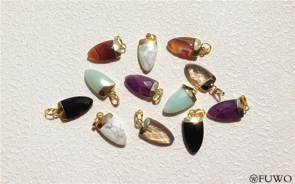 Multicolor Gemstone Horn Pendant 7