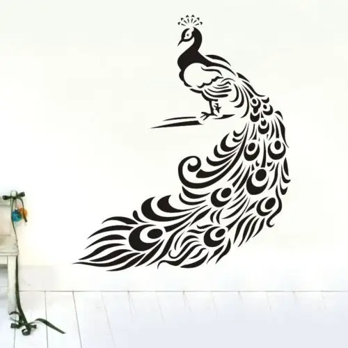 

One Large Peafowl Wall Stickers Decor Removable Vinyl Decal Kids Sticker Art DIY Wallpaper Artistic Design Poster Mural SA393