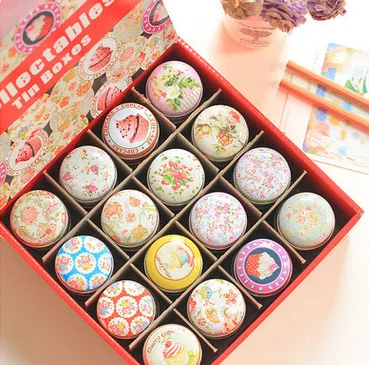 

144Pcs Small Tin Boxes Multi Styles Portable Ointment Box Pill Boxes Tinplate Lipstick Case Storage Small Handmade Series