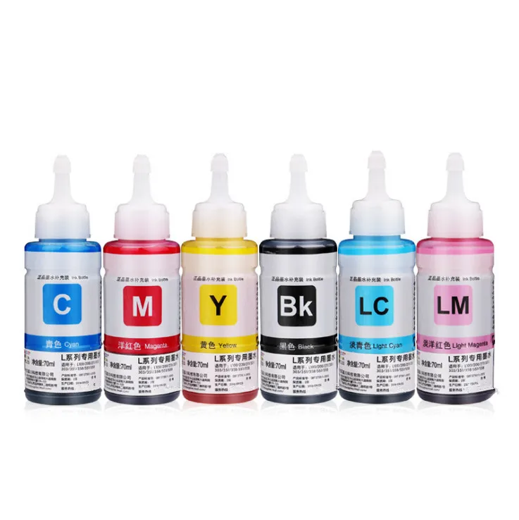 

70ml Dye Ink Based Refill Ink Kit Compatible For Epson L801 L805 L1800 L850 L810