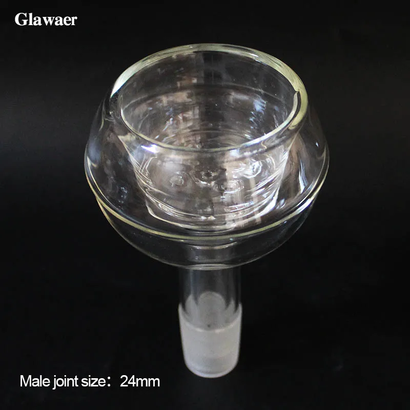 1pcs 19mm female joint glass hookah bowl with oil collector 24mm male joint double layers shisha head