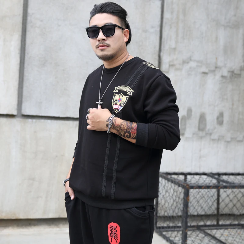 Осенняя свободная Новинка Весна Плюс размер XXL 6XL 7XL 8XL уличная толстовка мужская хип хоп Уличная толстовка с длинными рукавами