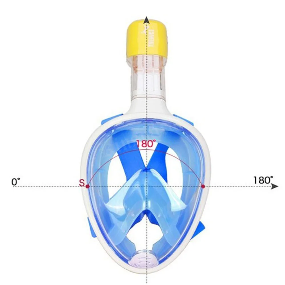 Полнолицевая маска для плавания панорамный вид противотуманная анти-утечка для плавания Подводная маска для дайвинга GoPro Совместимость