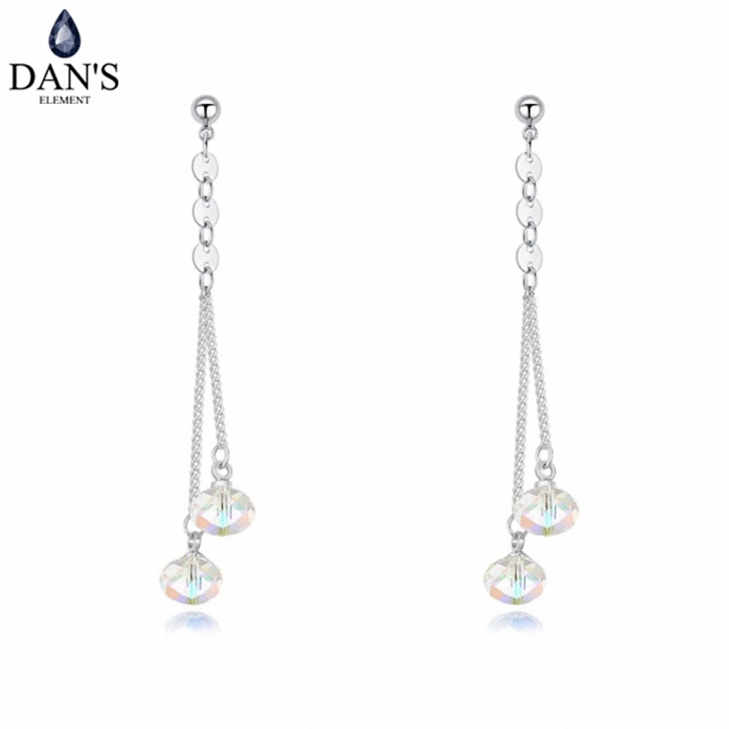 

DAN'S Element Brand White Gold Color Austrian Crystals Water Drop Earrings for Women Valentine Gift New Fashion 126429