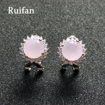 

Ruifan High Quality Round Pink Zirconia Stud Earrings for Women Silver 925 Earring 2020 New on the Ears Trendy Jewelry YEA043