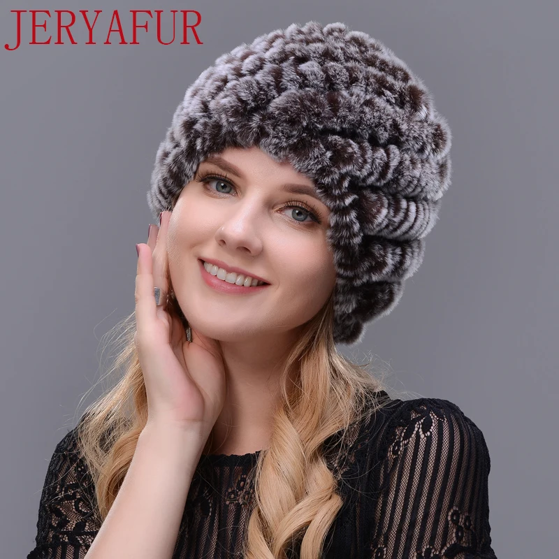 Jeryafur человек женщина натуральный мех шляпа Рог кроличий ручной работы меху шапка