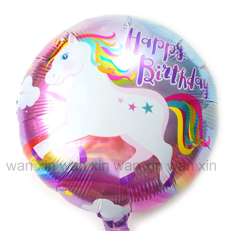 5 шт. стиль Единорог шары на день рождения для ребенка подарок 18 дюймов Круглый Стиль Единорог гелиевые шары тематические праздничные шарики с единорогом