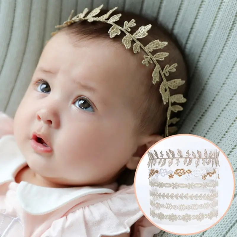 

Baby Hair Band Lace Flower Shape Handmade Kids Headband Birthday Holiday Photography Props Head Jewelry Gifts