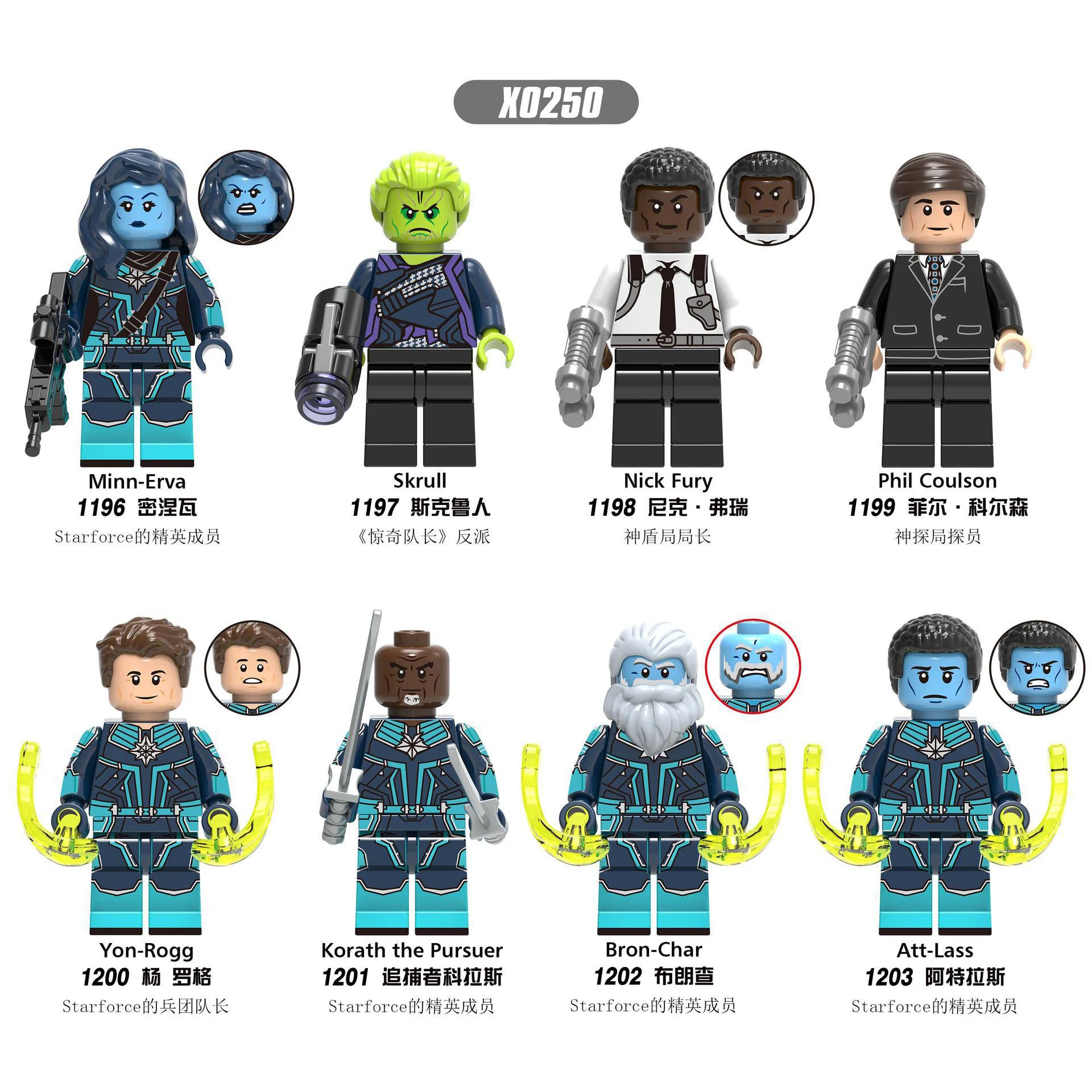 X0250 AvengersINGys совместим с LegoING Marvel hero Экранирование режиссер Фил Colsoning Starforceing child