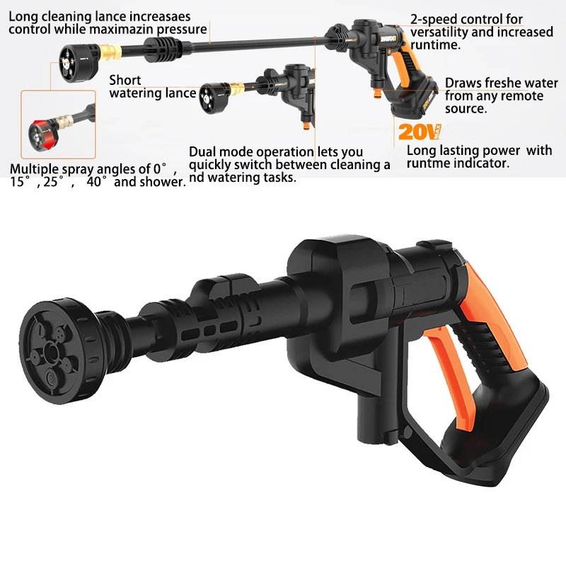 Najtaniej Profesjonalne 20V 320PSI 4000mA bezprzewodowa myjnia samochodowa wysokociśnieniowa automatyczna pralka elektryczne czyste pistolety urządzenie wąż pojazdu
