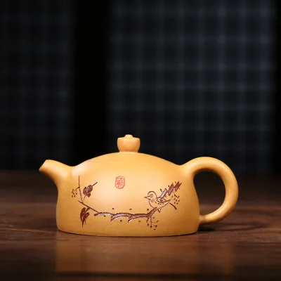

2018 new style 200ml teapot Purple sand pot Yixing tea set half moon bird Kung Fu teapot gift customization