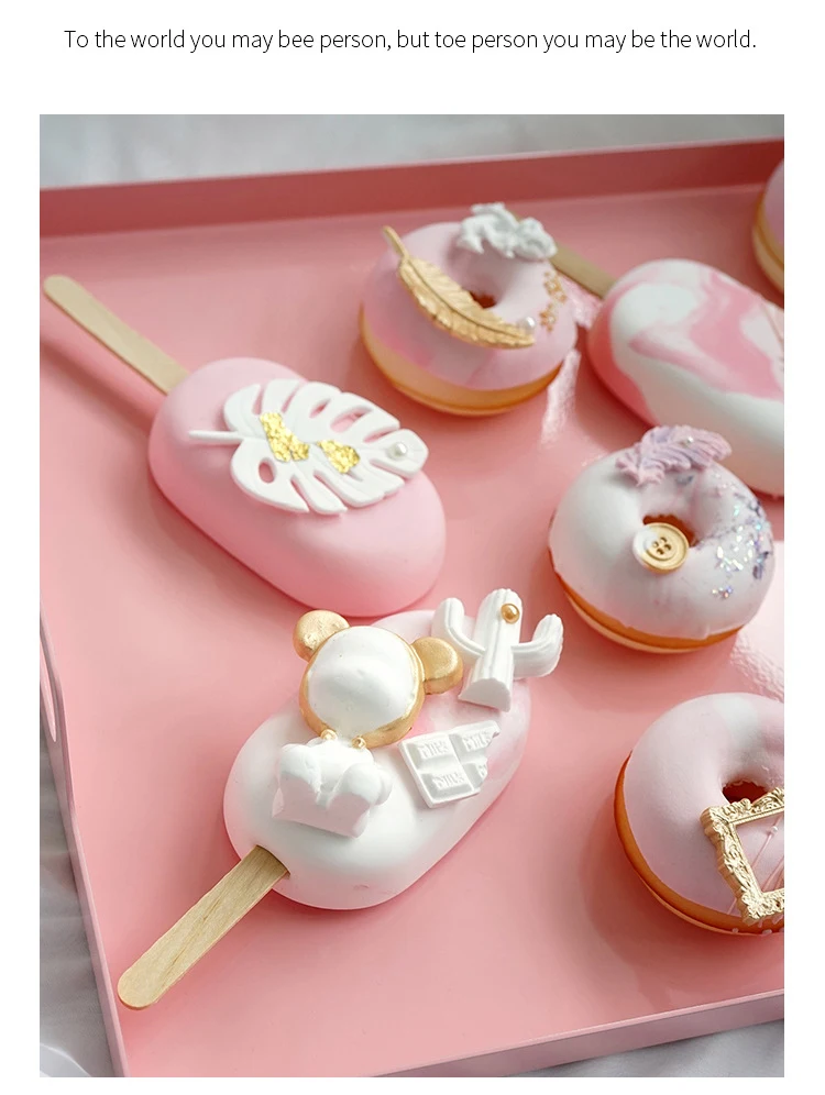 Artificial ice cream cake simulation donut toy window decoration fake snack ice cream ins wind donut Exquisite Gift for Girl