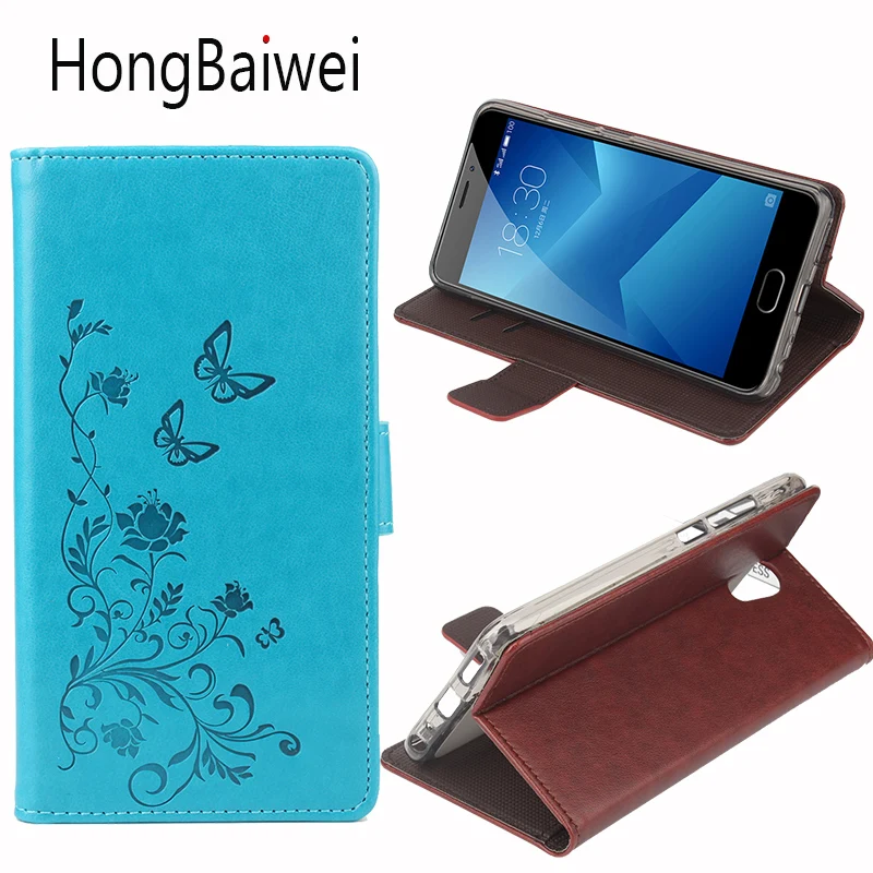 

HongBaiwei for Meilan Note 5 Case Leather Printed Butterfly Floral Flip Luxury Card Slot Wallet Phone Bag Case for Meilan Note 5