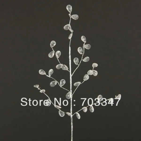 

Acrylic Clear Crystal Wedding Flowers Berry Spray Branches Silver Stem For Wedding Centerpieces Table Arrangement Ornaments